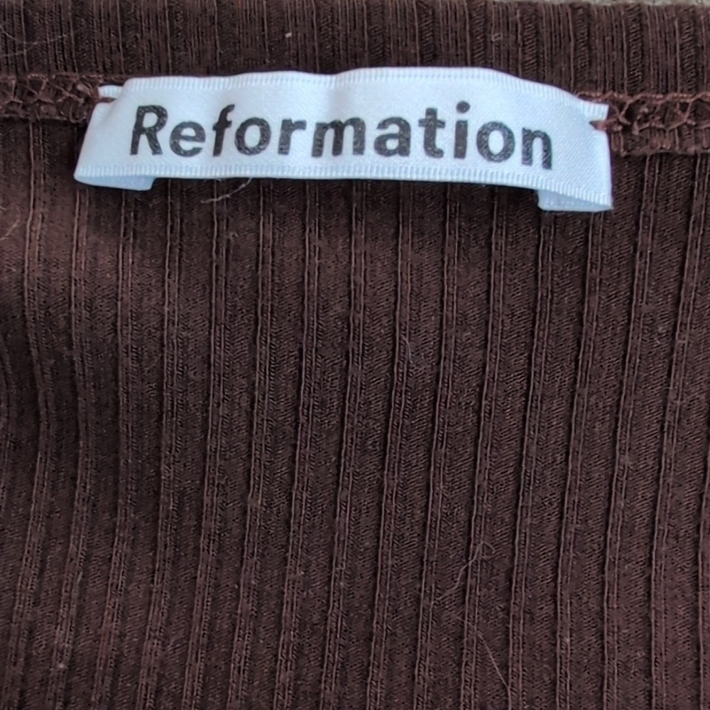 Reformation Virgil knit brown top. Size M. - Picture 5 of 6